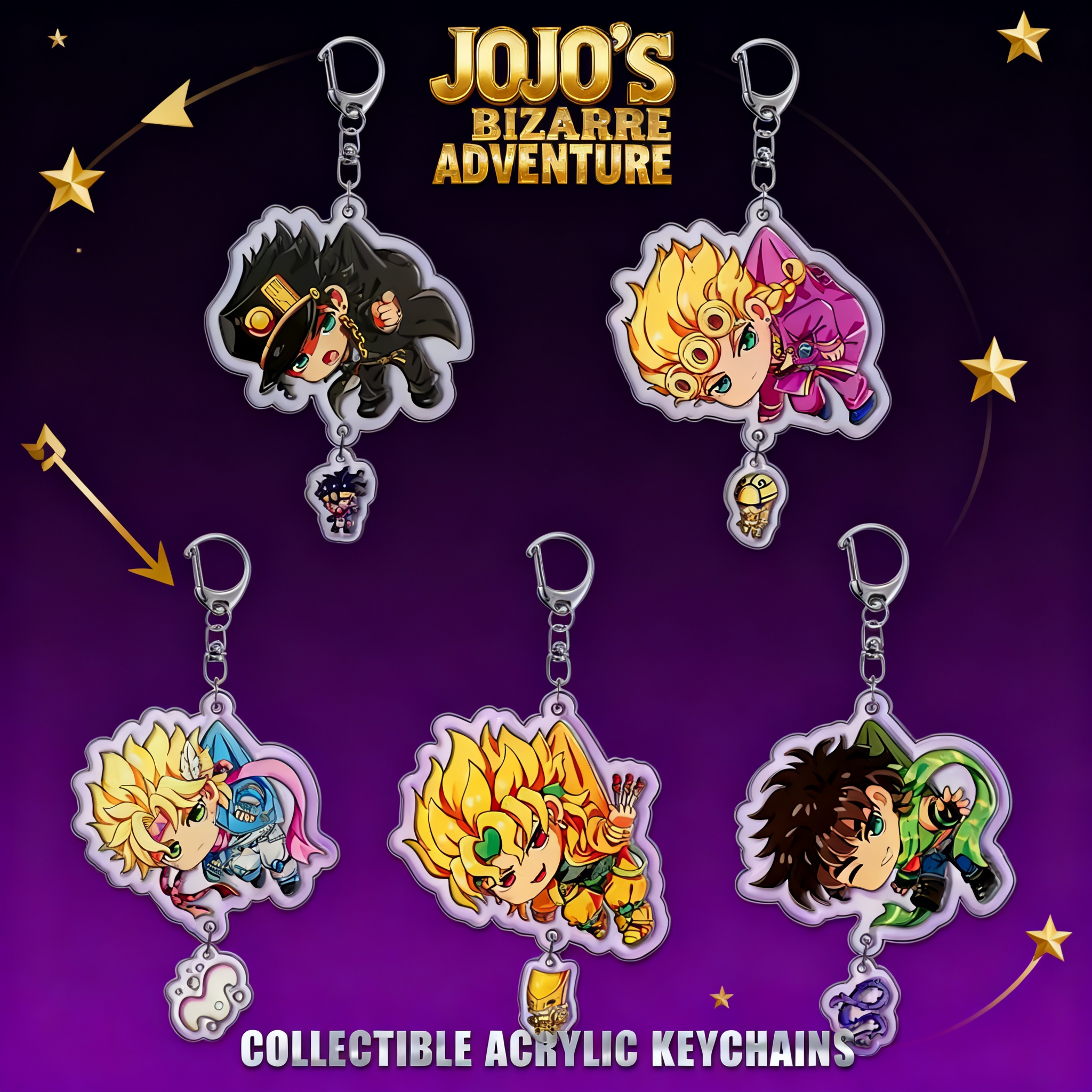 Jojo Anime Merchandise - JOJO Bizarre Adventure Jonathan Acrylic Keychain