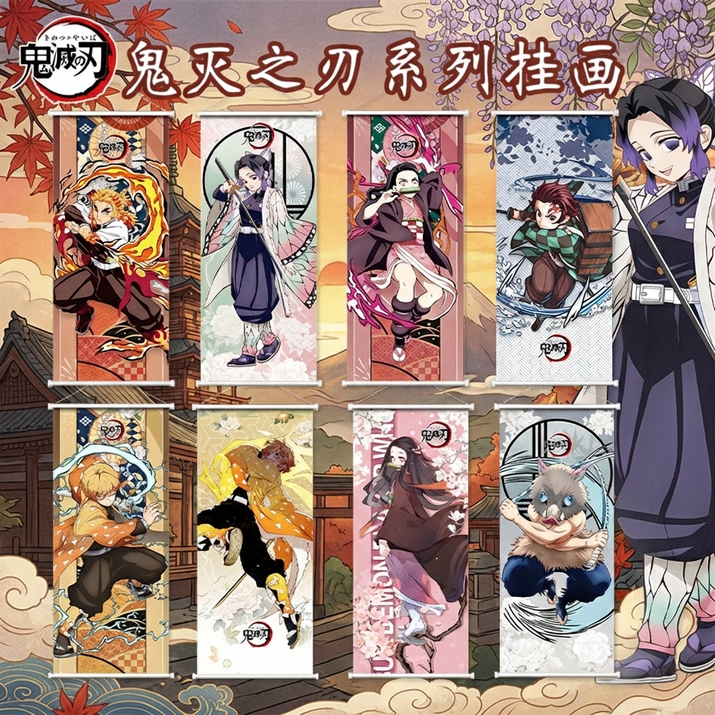 Demon Slayer Wall Scroll Nezuk - Anime Convention Merchandise avaliação e preço