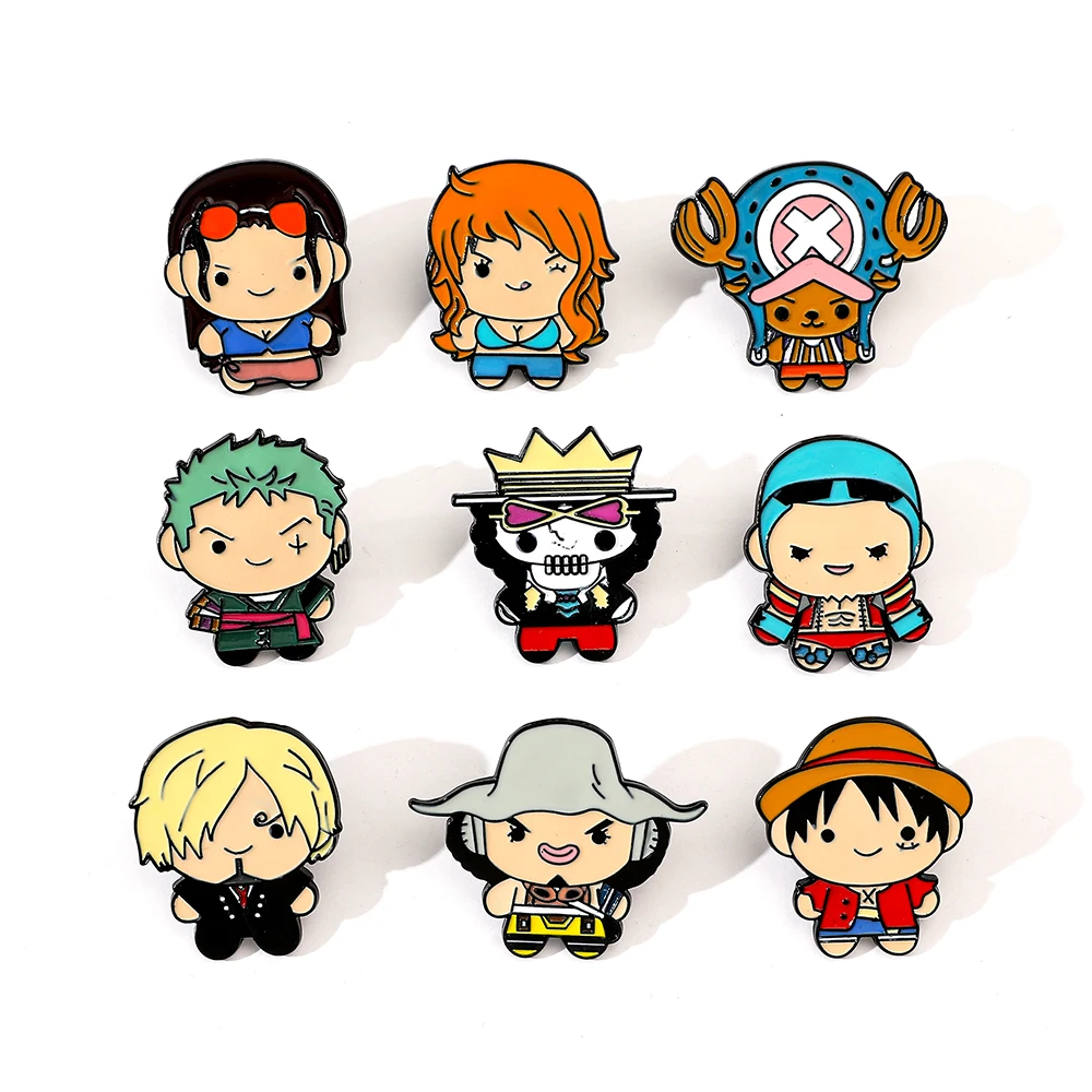 9 Pcs Creative Cartoon Brooch  - Anime One Piece Merchandise avaliação e preço