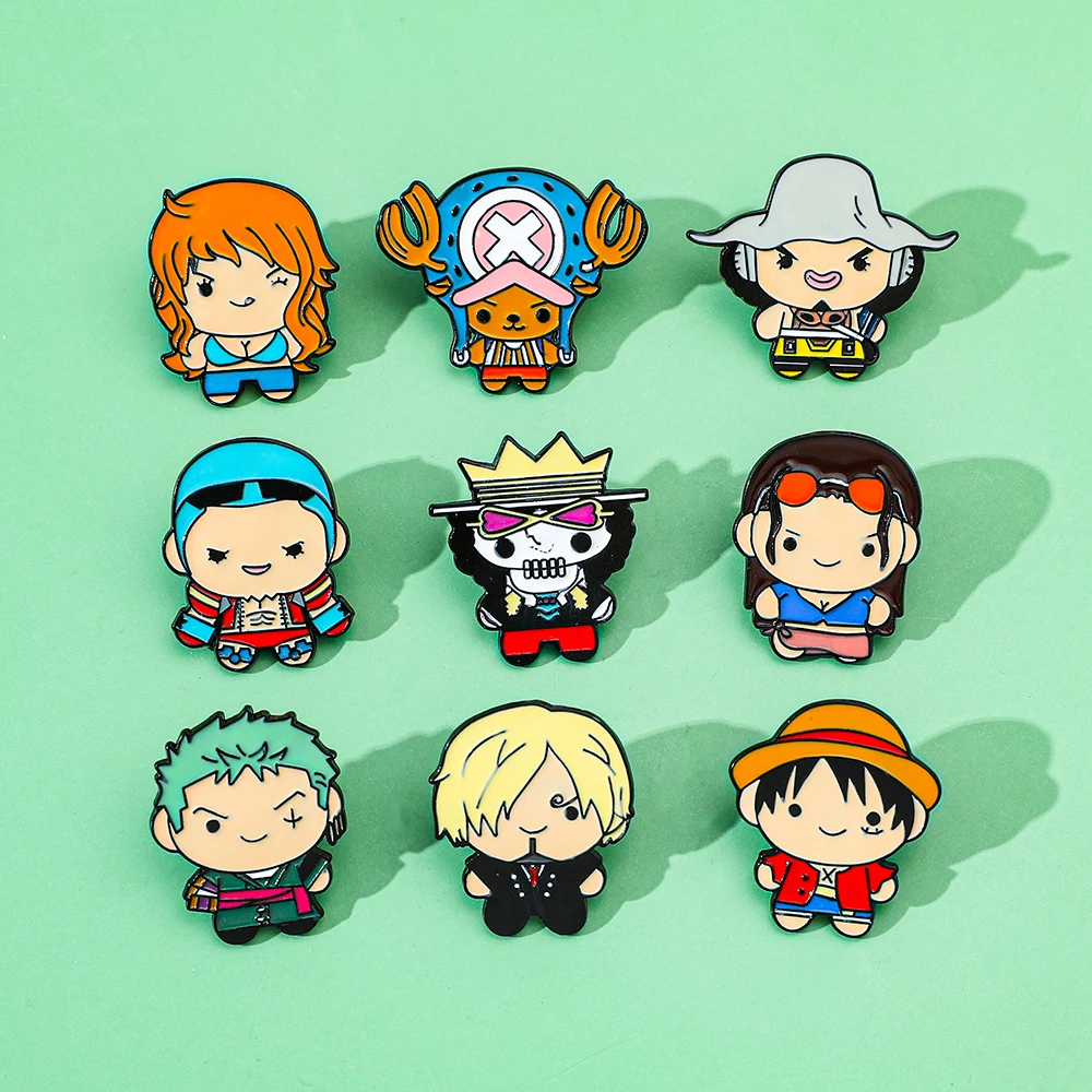 9 Pcs Creative Cartoon Brooch  - Anime One Piece Merchandise avaliação e preço