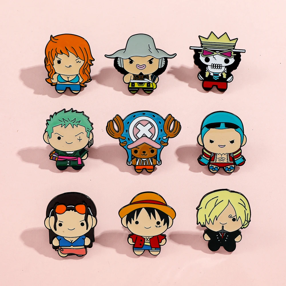 9 Pcs Creative Cartoon Brooch  - Anime One Piece Merchandise avaliação e preço