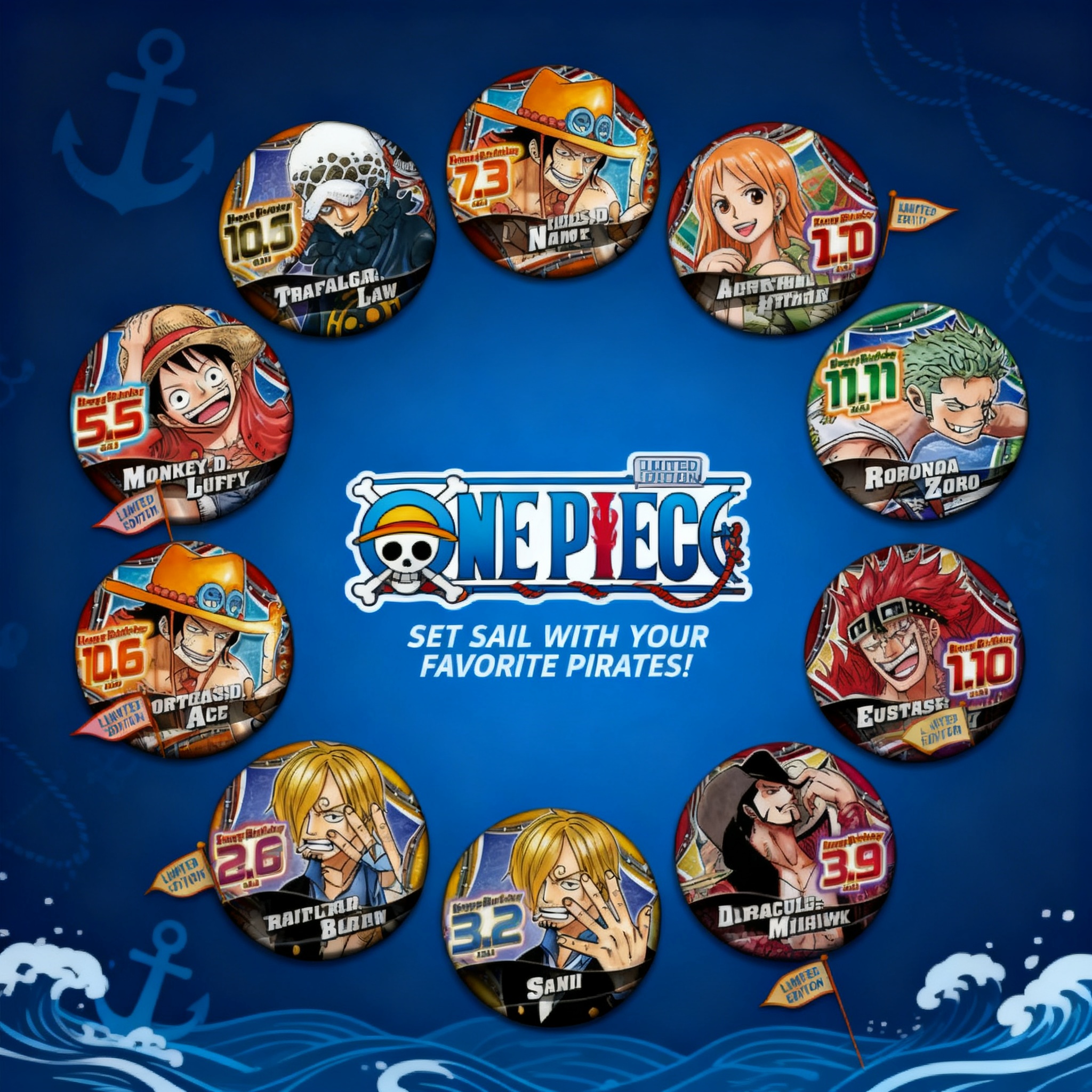 One Piece Anime Badge Collecti - Anime Convention Merchandise avaliação e preço