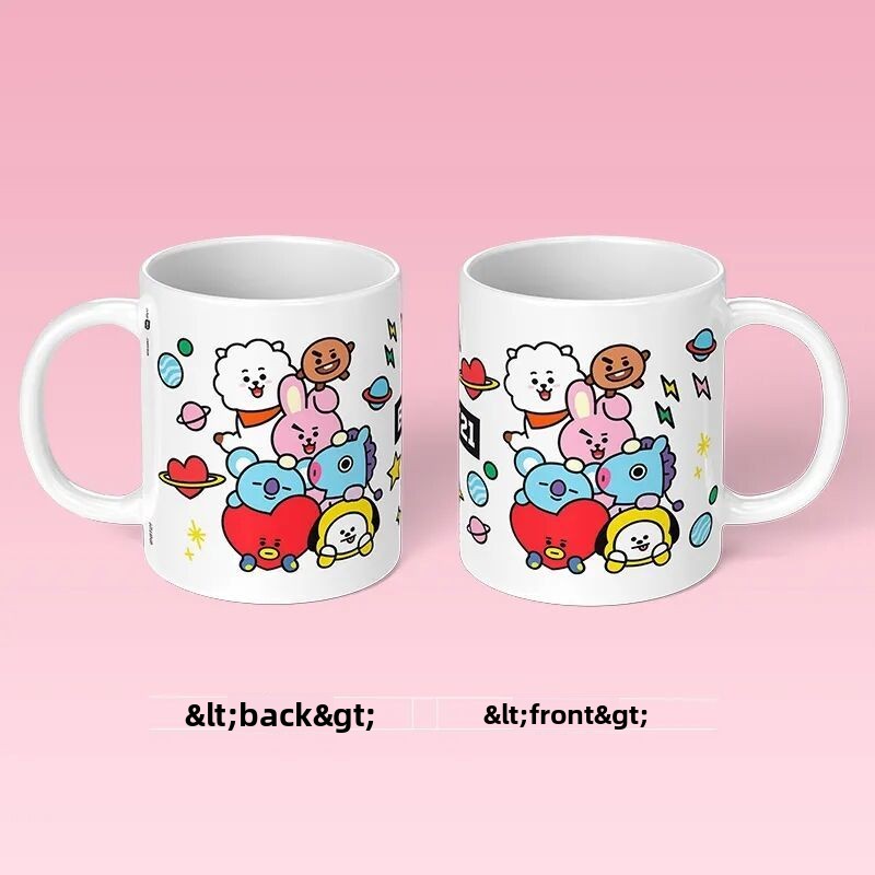 BT21 cartoon cute ceramic mug  - Anime Merchandise Women avaliação e preço