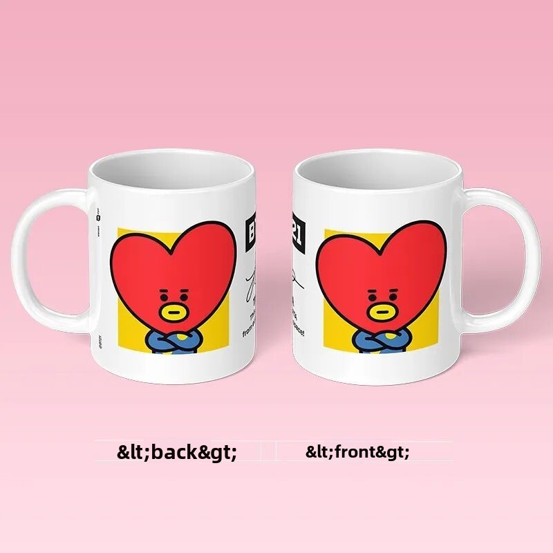 BT21 cartoon cute ceramic mug  - Anime Merchandise Women avaliação e preço