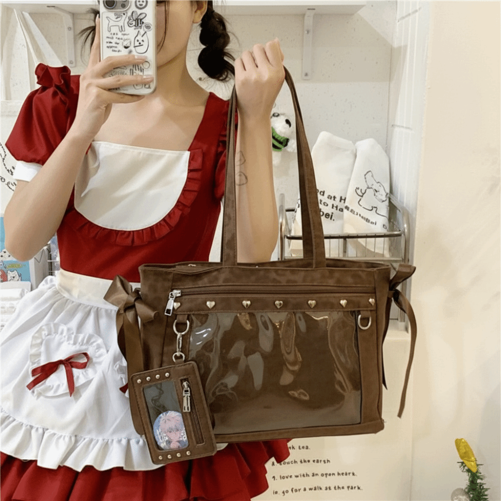 Harajuku Bow Rivet Itabag Y2K  - Anime Merchandise Women avaliação e preço