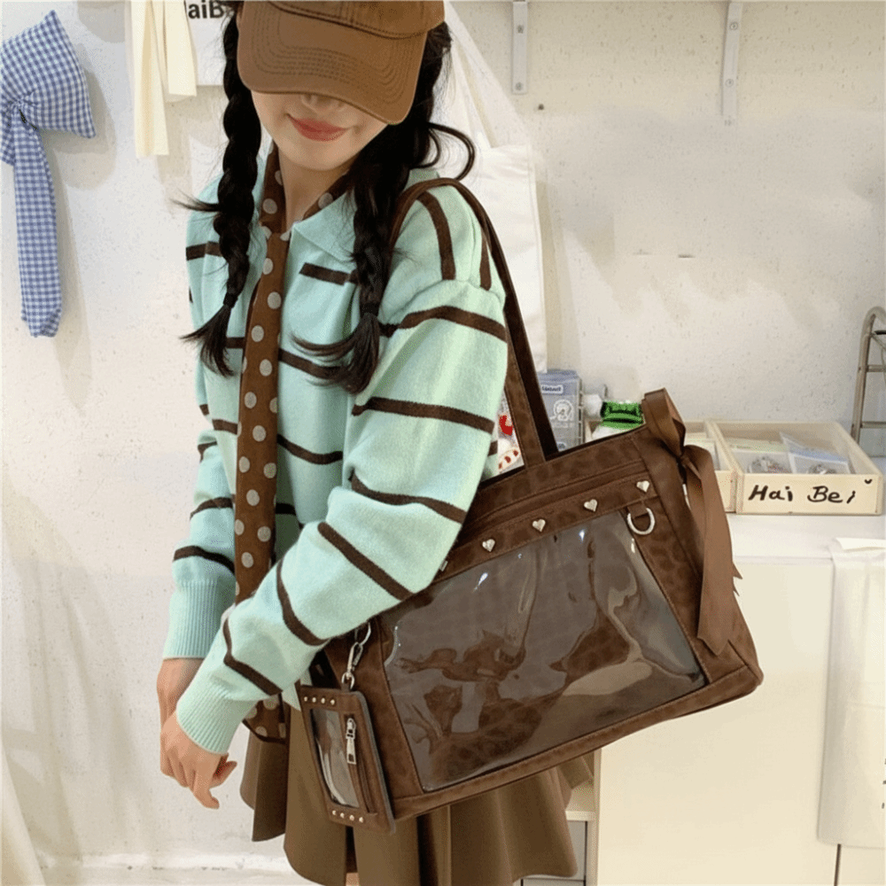 Harajuku Bow Rivet Itabag Y2K  - Anime Merchandise Women avaliação e preço