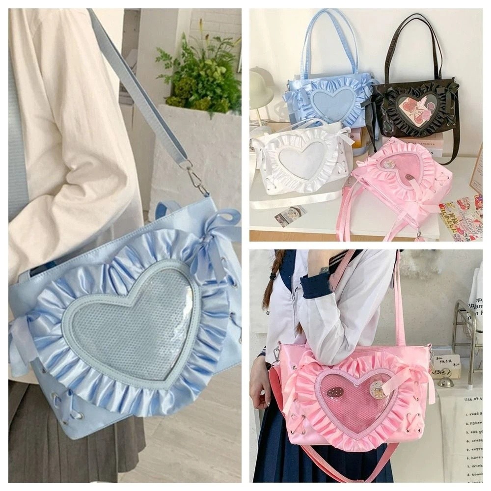 Casual Lace-up Heart Itabag PU - Anime Merchandise Women avaliação e preço