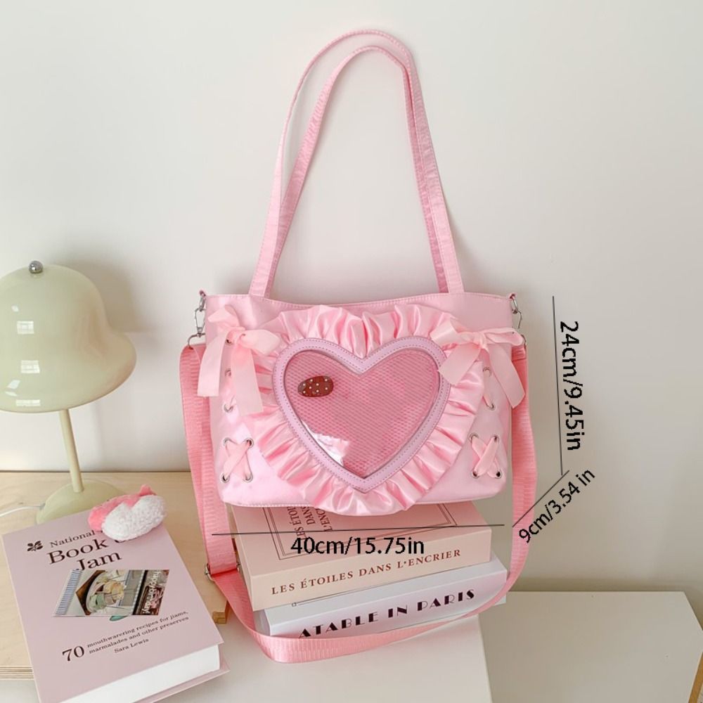 Casual Lace-up Heart Itabag PU - Anime Merchandise Women avaliação e preço