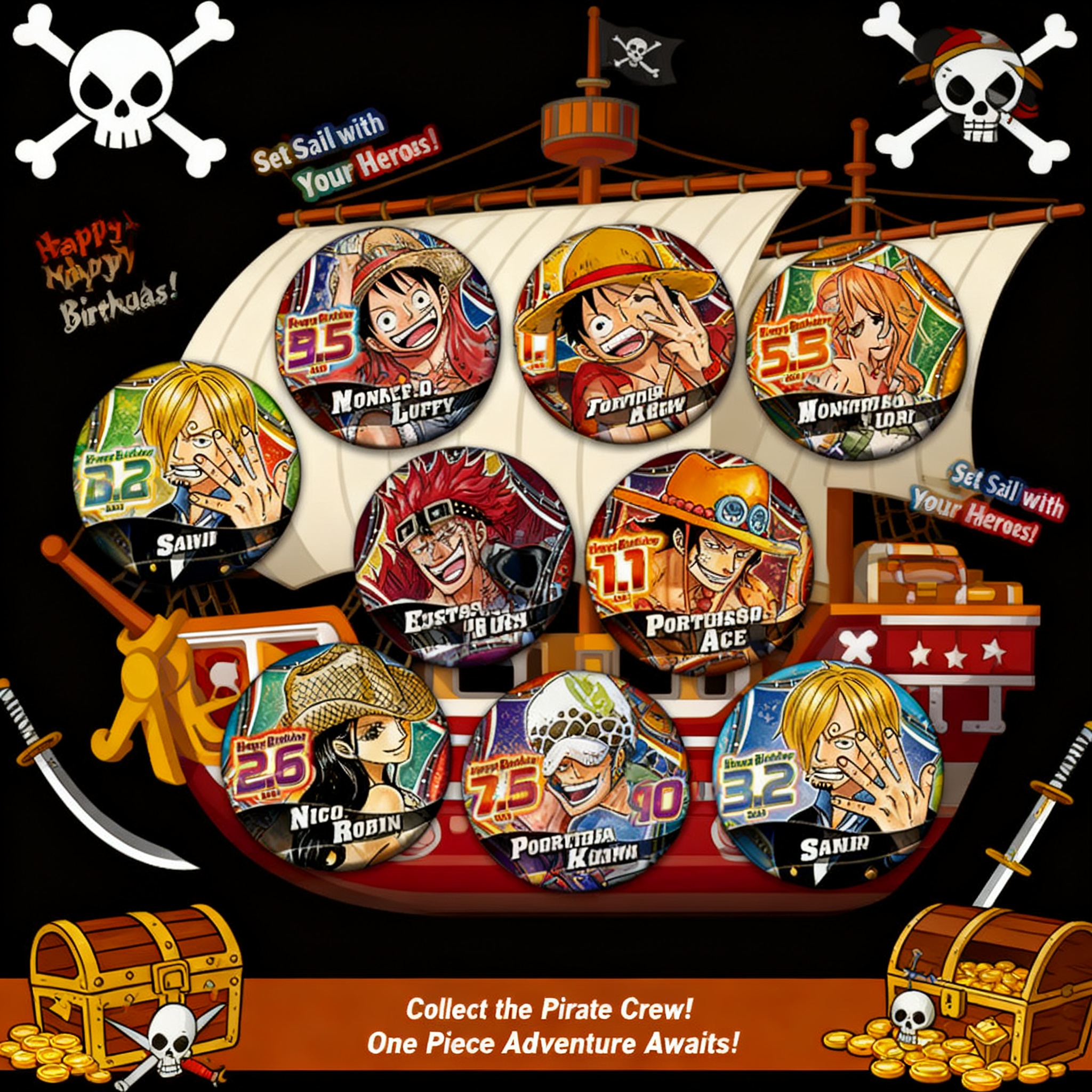 One Piece Anime Badge Collecti - Anime Convention Merchandise avaliação e preço